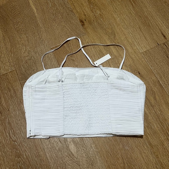 NWT Madewell Poplin Crop Tube Top, white, size 4 - Picture 2 of 4